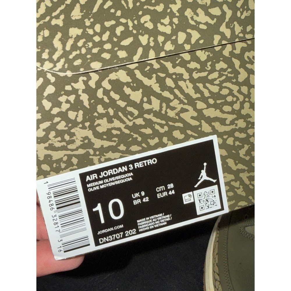 Air Jordan 3 Retro Olive Sequoia DN3707-202 Mens Size 10 OG Box - Picture 4 of 13
